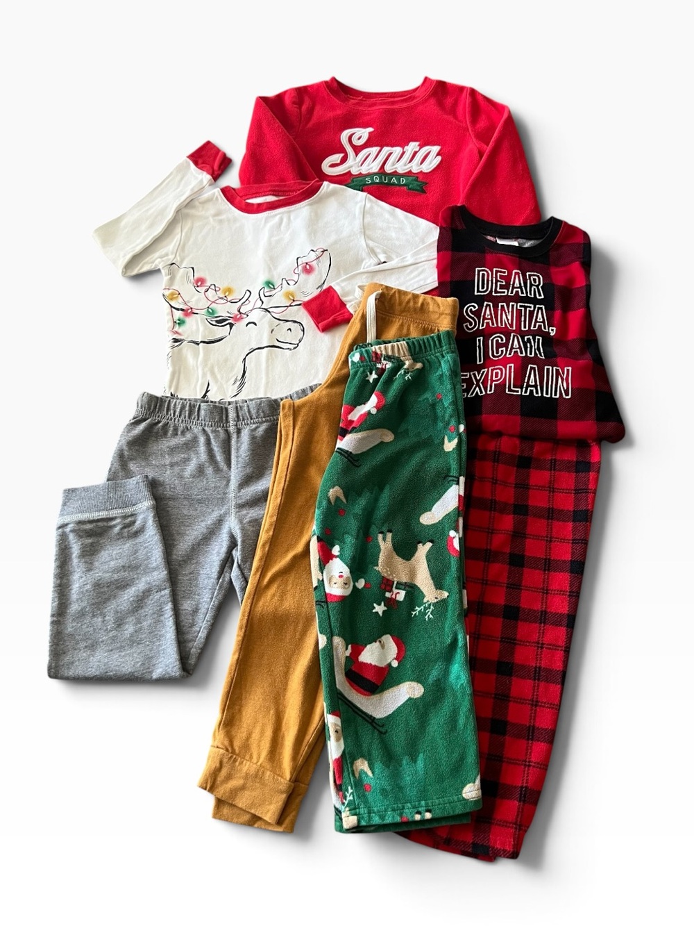 🎄 Boys 5T Christmas Holiday Pajama & Clothing Bundle – 7 Pieces.